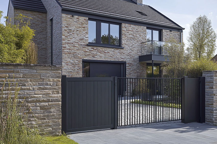 Stunning exterior detailing with stone cladding.