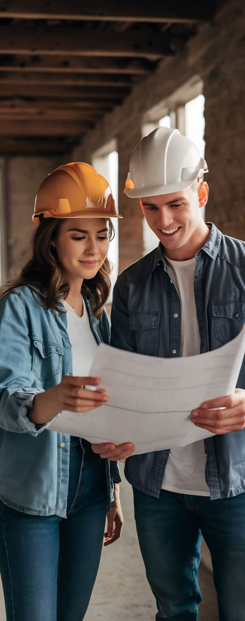 Architect sketching renovation plans with a homeowner.